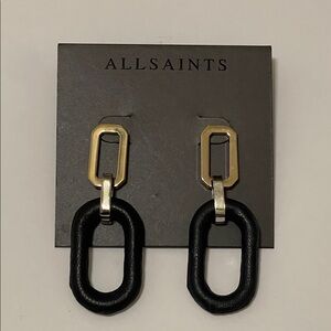 All Saints Black and Silver Geometric Earrings